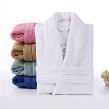Roupão 100% algodão rosa, toalha felpuda, unissex, para homens e mulheres, roupa de dormir, casual 2020 2024 - compre barato