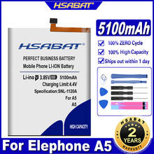 Hsabat a5 5100mah bateria para elephone a5 a 5 baterias 2024 - compre barato