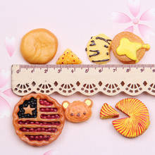 Mini cabujones de resina Kawaii para alimentación galletas Pizza DIY, accesorios de adorno de joyería, lazo de pelo para niña, 10 Uds. 2024 - compra barato