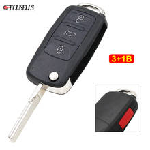 3+1/4 Button Folding Flip Remote Key Shell Case Housing for VW for Volkswagen Touareg 2004 2005 2006 2007 2008 2009 2010 2011 2024 - buy cheap