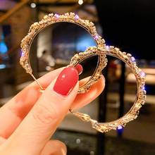 Модные женские Висячие серьги Стразы в полной комплектации большие круглые серьги-кольца ювелирные изделия в подарок висячие кольца Ea 2024 - купить недорого