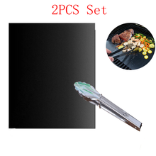 2pcs/set Reusable Non-Stick BBQ Grill Mat Pad Baking Sheet Outdoor Picnic Cooking Barbecue Oven Tool + BBQ Clip Pastry Tool 2024 - buy cheap