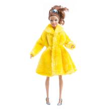 Nk fantasia de boneca noturna, 1 peça, vestido, jaqueta, nobre, lã amarela, traje de festa, vestido, top fashion, para boneca barbie, presente de brinquedo, 5x 2024 - compre barato