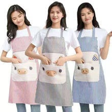 1Pcs Wipeable Kitche Aprons Cute Pig Print Waterproof Oil-Proof  Apron Household Cleaning Cooking Tools Baking Accessories 2024 - buy cheap