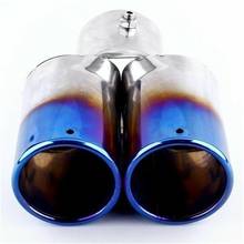 Универсальная автомобильная выхлопная труба, глушитель из нержавеющей стали с двойной выхлопной наконечником, наконечник выхлопной трубы 2024 - купить недорого