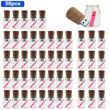 50pcs/lot Bottle with Cork USB Flash Drive 100% Full Capacity 8GB 16GB 32GB 64GB 128GB special gift for lovers free custom logo 2024 - buy cheap