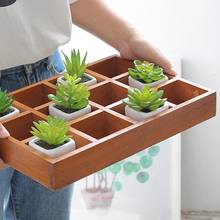 12 Grids Flower Pots Nursery Planter Pot Trays Wooden Flower Pot Bonsai Planter Box Desktop Plant Storage Organizer Planters 2024 - buy cheap