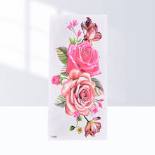 Женские временные тату наклейки AACAR, водостойкие Стикеры с большими цветами розы, татуировка на руку, плечо для боди-арта 2024 - купить недорого