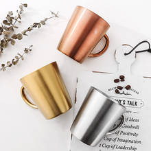 304 Stainless Steel 300ml Copper Plated Coffee Cup Double Layers High Temperature Resistance Milk Tea Cup Beer Drinking Mug 2024 - buy cheap