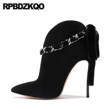 High Heels Pointed Toe Pumps Exotic Dancer Big Size 11 43 Ankle Boots Stiletto Fetish Stripper Sheepskin Shoes Women 12cm 5 Inch 2024 - buy cheap