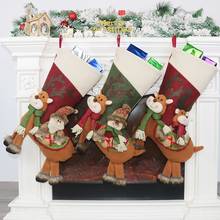 Рождественские носки Мини-носок Санта Клаус конфетная Подарочная сумка чулки Рождественская елка висит декор подарок для детей 2024 - купить недорого