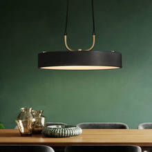 Lámpara colgante LED minimalista, luz de techo de estilo nórdico, cilíndrica, moderna, para cafetería, bar, cocina, color negro 2024 - compra barato