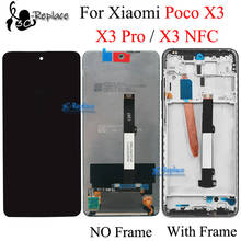 Original 6.67" For Xiaomi Poco X3 / X3 NFC / X3 Pro M2007J20CG M2007J20CT LCD Display Touch Screen Digitizer Assembly With Frame 2024 - buy cheap