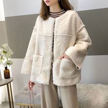 Elegant Faux Fur Woolen Coat Women Fashion Autumn Winter Warm Soft  Fur Jacket Female Plush Overcoat Pocket Casual Teddy Outwear 2024 - buy cheap