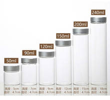 8PCS 50/90/120/150/200/240ml Glass Bottle with Golden/Silver Aluminum Caps Glass Spice Jars Food Bottle Container Craft Bottles 2024 - buy cheap