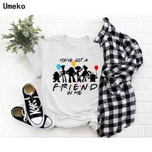 Женская Повседневная футболка Umeko 2020, летняя футболка с надписью «FRIEND», футболка с коротким рукавом, одежда для женщин 2024 - купить недорого