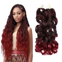 20-дюймовые спиральные вьющиеся синтетические волосы, свободные волнистые искусственные волосы для косичек, предварительно растянутые плетеные волосы для черных женщин 2024 - купить недорого