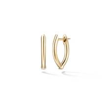 Золотистые полированные мини кольца овальной формы геометрической формы для девушек женщин серьги-кольца huggie 2024 - купить недорого