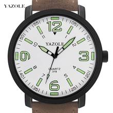 YAZOLE-Reloj de pulsera con esfera grande para Hombre, cronógrafo luminoso de 45mm con correa de Pu, informal, a la moda 2024 - compra barato
