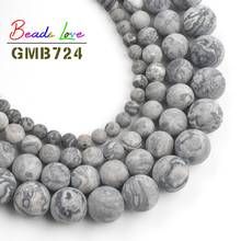 Natural Dull Polish Matte Map Stone 4 6 8 10MM Round Frosted Jaspers Beads for Jewelry Making Handmade Diy Bracelet Necklace 2024 - buy cheap