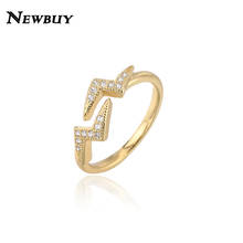 NEWBUY-anillo abierto de circonita cúbica para mujer, estilo bohemio Vintage, Color dorado, Micro pavé, para fiesta 2024 - compra barato