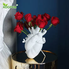 Modern Handmade Ceramic Heart-shaped Vase Nordic Heartbeat Wall Hanging Flower Pot Flower Arrangement Home Decoration Ornaments 2024 - buy cheap