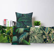 Tropical Plants Palm Leaf Green Leaves Cushion Covers Chair Sofa Bed Pillow Cases Home Decor Square  Pillow Covers 2024 - buy cheap