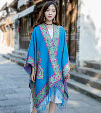 2019 nueva moda invierno cálido Ponchos y capas de Nepal para mujeres chales de gran tamaño y envolturas de Cachemira Pashmina Mujer Bufanda Mujer 2024 - compra barato