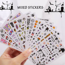 12pcs Halloween Nail Art Stickers Bat Witch Sticker Designer Nail Art Decals Water Transfer Sliders 3D Nail Tips Decorations 2024 - buy cheap