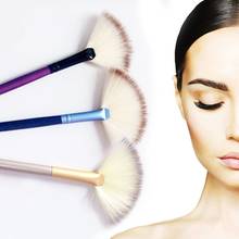 Portable Fan Shape Makeup Cosmetic Brush Blending Highlighter Face Powder Tool Eye Shadow Applicator 2024 - buy cheap