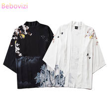Ins quente estilo chinês rua moda harajuku quimono cosplay japonês masculino e feminino cardigan blusa topo haori obi roupas asiáticas 2024 - compre barato