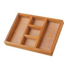 Wooden Utensil Drawer Organizer 5 Compartments Cutlery Tray Kitchen Silverware 2024 - buy cheap