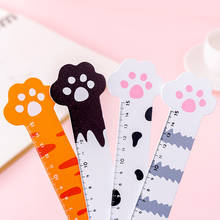 20Pc/Lot  Cat Claw Stationery Student Wood 15cm Scale  Ruler / Girl Drawing Learning Supplies/Children Gift 2024 - buy cheap