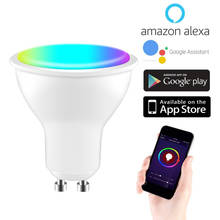 Lâmpada led smart tuya 4w gu10, rgb + cw, regulável, com aplicativo smart life, controle por voz, para google home, alexa 2024 - compre barato