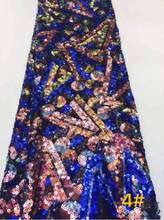 ZH-9585 francês tecido de renda líquida com lantejoulas moda bordado tela do laço de tule para o vestido de noiva 2024 - compre barato