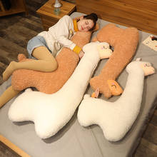 130cm gigante Alpaca de peluche de Animal relleno Tan largo blanco almohada sueño reparador almohada para niños novia regalos de cumpleaños 2024 - compra barato