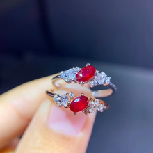 Fashion Cute Hemp Flowers S925 Silver Natural Red Ruby Gem Ring Natural Gemstone Ring Woman Girl Weddings Gift Jewelry 2024 - buy cheap