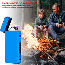 Electric Metal Lighters Smoking Windproof Dual Arc Plasma Rechargeable USB Lighter Cigarette Men Gadgets 2024 - buy cheap