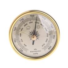 72mm Wall Hanging Barometer 1070hPa Gold Color Round Dial Air Weather Station 2024 - buy cheap