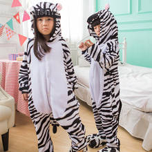 Pijama infantil kigurumi, macacão cosplay com desenho de animal e zebra, para crianças 2024 - compre barato