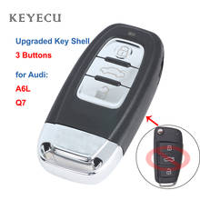 Keyecu Replacement Upgraded Smart Remote Key Shell Case Cover 3 Buttons for Audi A6L Q7 & Keyless-go Flip Model 2024 - buy cheap