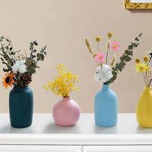 Vaso de cerâmica decorativo para sala de estar, organização de artesanato, presente, decoração de casa estilo nórdico, vaso de vidro simples 2024 - compre barato