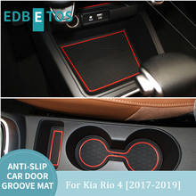 Almofada de gadget carro para kia rio 4 x-line rio 2017 2018 2019 acessórios gel almofada de borracha porta entalhe esteira copo esteiras tapis voiture 2024 - compre barato