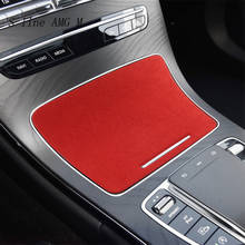 Car Suede wrapping Center Console Water Cup Holder panel Collars ABS Cover Stickers Trim For Mercedes Benz C Class W205 GLC X253 2024 - buy cheap