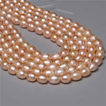 Perlas naturales cultivadas en agua de 14 pulgadas, abalorios sueltos, cadena para pulsera, collar, 8-9mm 2024 - compra barato
