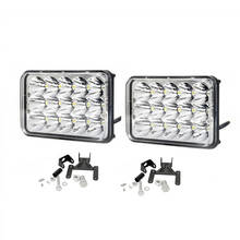 2 peças 5 polegadas retângulo led faróis selado feixe 4x6 polegada farol oi/lo 45w 3000lm luz principal para caminhões de captação atv suv 12v 2024 - compre barato