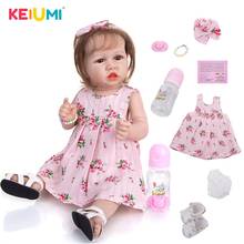 KEIUMI 57 CM Full Body Silicone Reborn Baby Dolls Girl Toddler Doll Soft Touch For Kid Chiritmas Chirldren's Day Gift 2024 - buy cheap