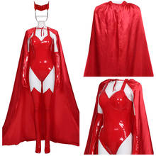 Wanda Vision Сексуальная Wanda Maximoff Scarlet Witch косплей костюм красный плащ накидка Униформа костюм наряд для женщин 2024 - купить недорого