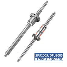 1pc CNC ball screw 20mm SFU2005-600/650/700/750/800/850/900/950/1000/1050/1100/1150mm BKBF15 end machining+ball screw nut 2005 2024 - buy cheap