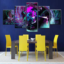 Wall Art Canvas Painting Modular 5 Panel LOL KDA Akali Splash Picture Prints Home Decor Poster For Living Room quadro cuadros Ar 2024 - buy cheap